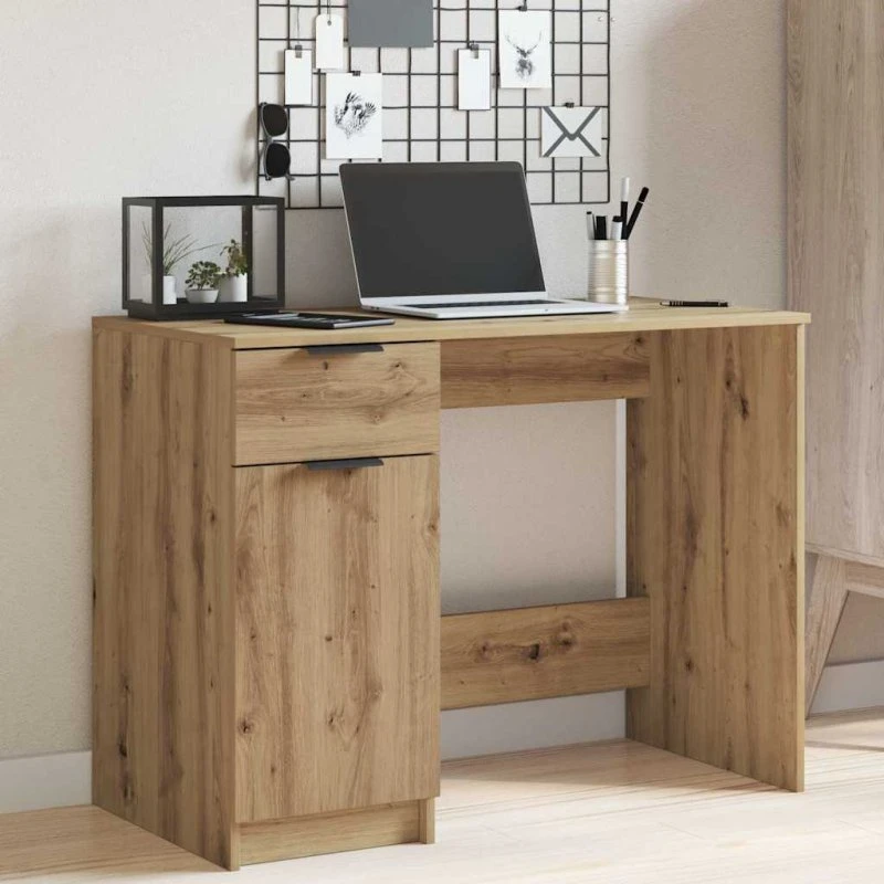 vidaXL Skrivebord 100x50x75 cm konstrueret træ kunsteg