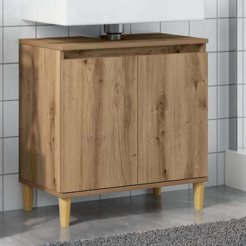 vidaXL Underskab til Håndvask 58x33x60 cm, Hvid, Konstrueret Træ
