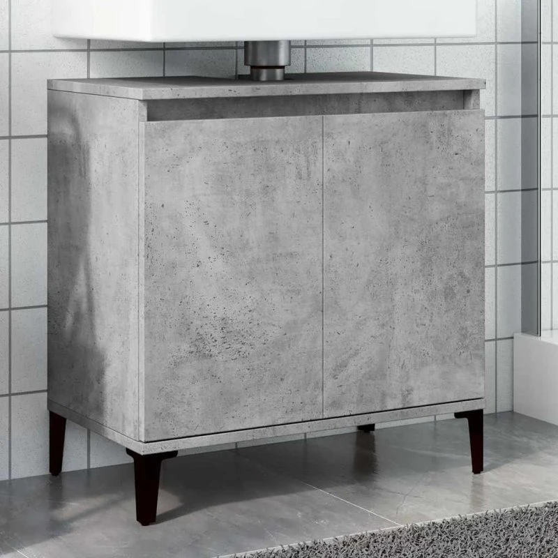 vidaXL Underskab til Håndvask 58x33x60 cm Betongrå Konstrueret Træ