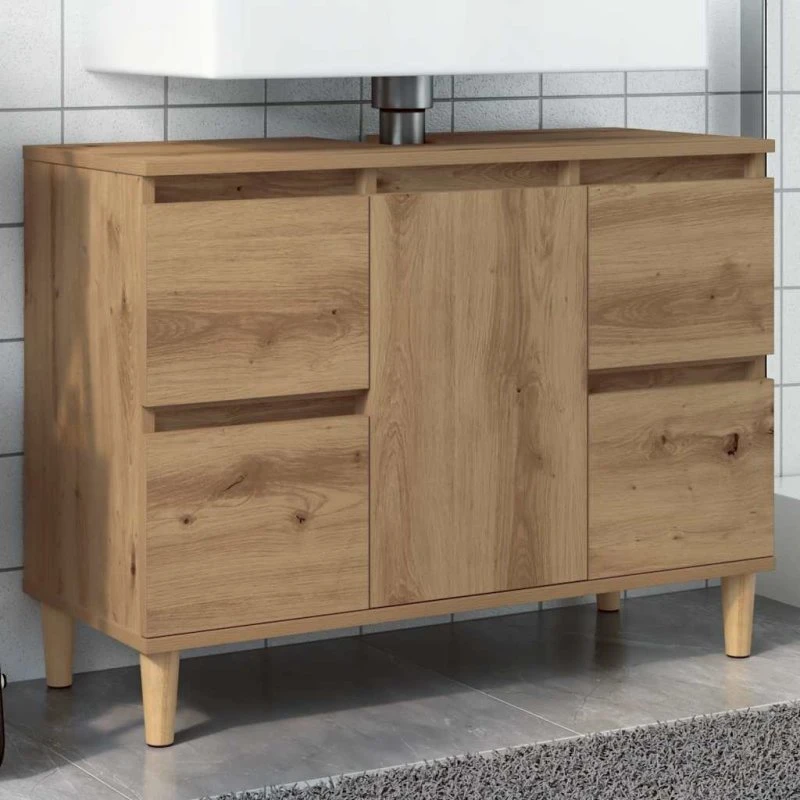 vidaXL Underskab til Håndvask 80x33x60 cm, Konstrueret Træ Kunsteg