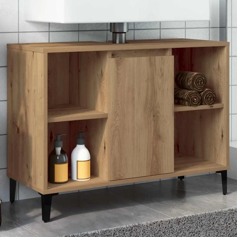 vidaXL Underskab til Håndvask 80x33x60 cm Konstrueret Træ Kunsteg