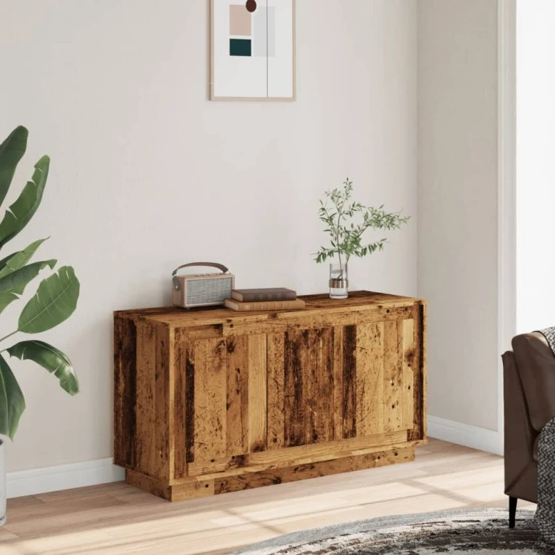 vidaXL Skænk 102x35x55 cm Konstrueret Træ Antikt Trælook