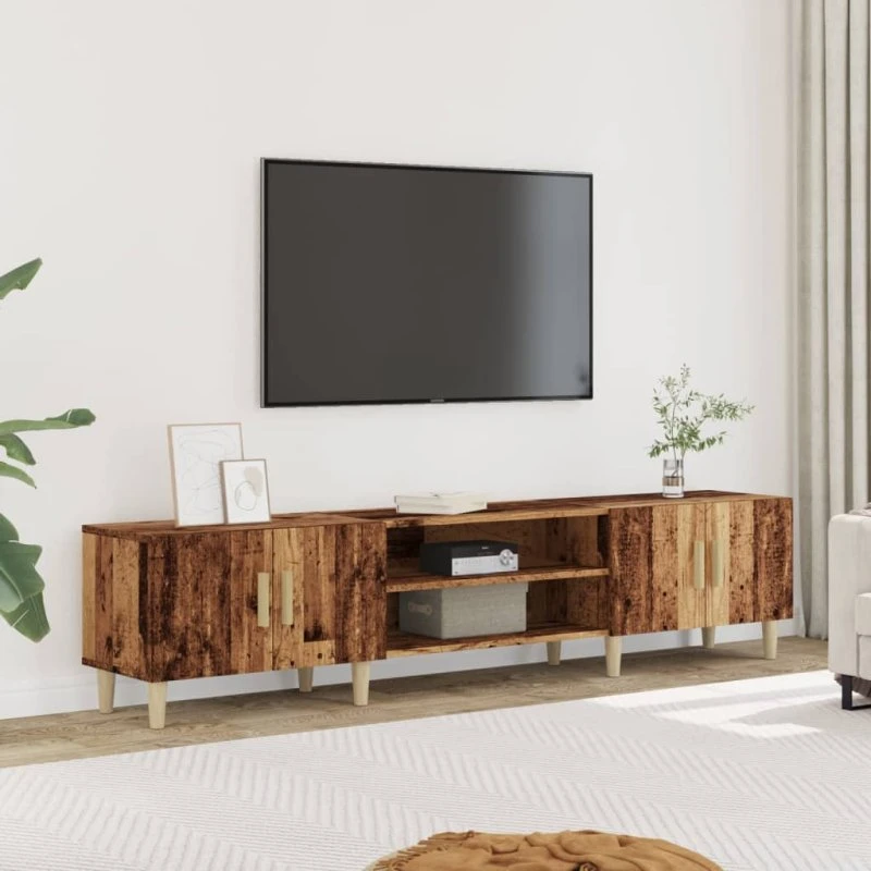 vidaXL tv-bord 180x31,5x40 cm konstrueret træ gammelt trælook