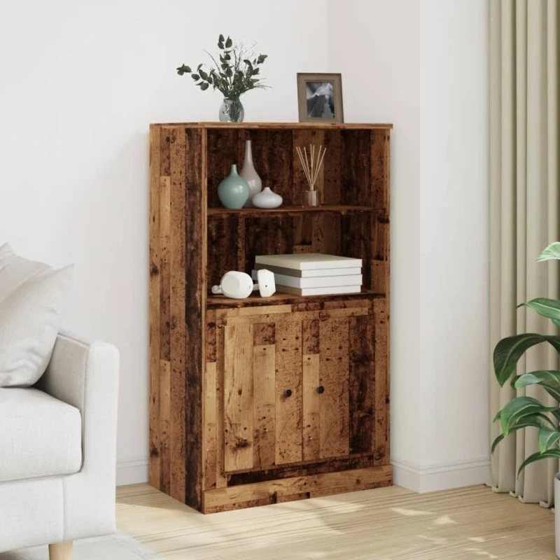 vidaXL Skænk 60x35,5x103,5 cm Konstrueret Træ Gammelt Træ-Look