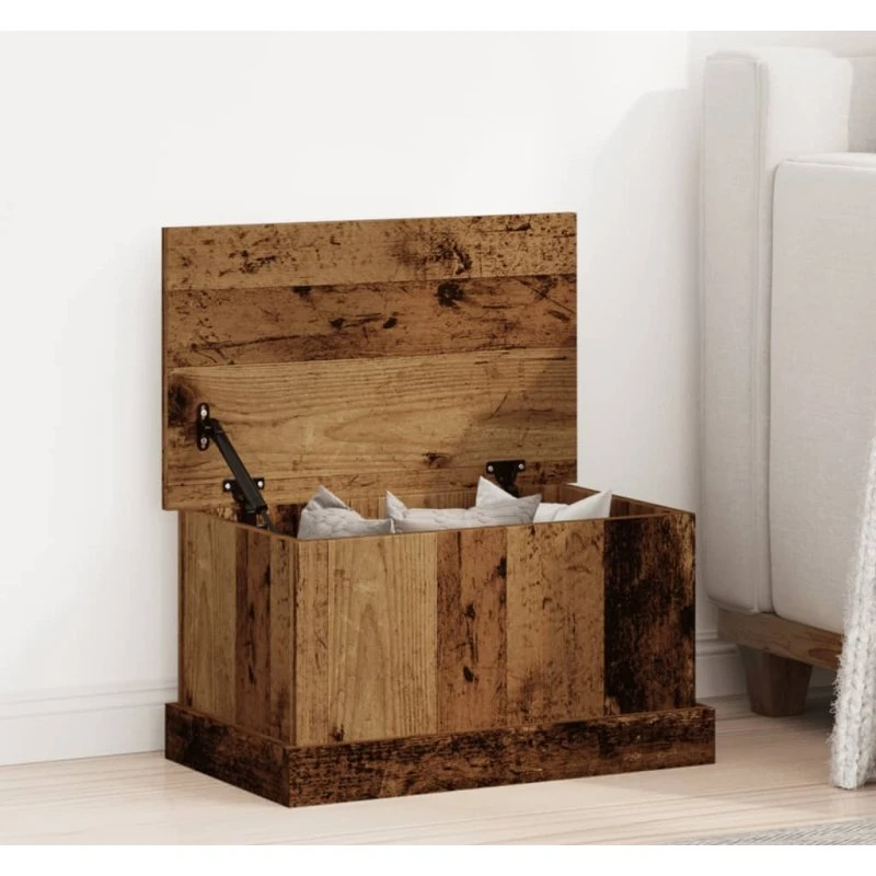 vidaXL Opbevaringskasse 30x50x28 cm Konstrueret Træ Antikt Træ