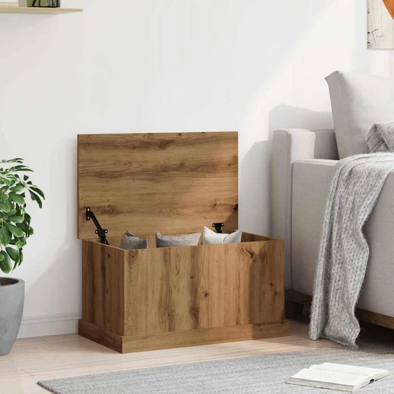 vidaXL Opbevaringskasse 70x40x38 cm Konstrueret Træ Røget Etræsfarve