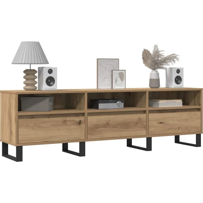 vidaXL tv-bord 150x30x44,5 cm konstrueret træ kunsteg