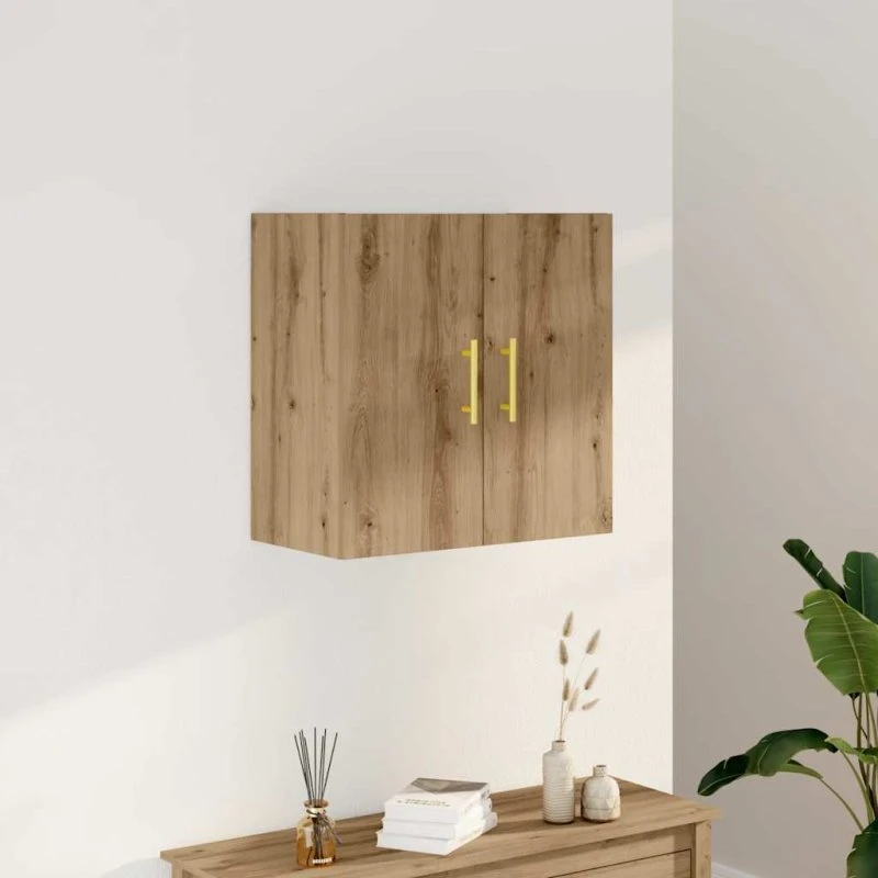 vidaXL Vægskab 60x31x60 cm Konstrueret Træ Hvid Højglans