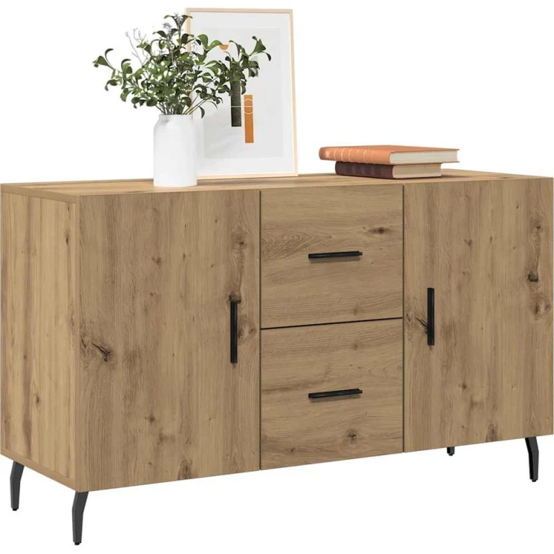 vidaXL Skænk 100x36x60 cm Konstrueret Træ Egetræsfarve