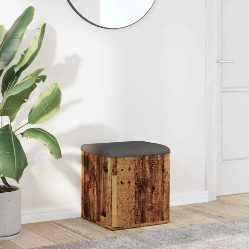 vidaXL Opbevaringsbænk 42x42x45 cm konstrueret træ antikt træ