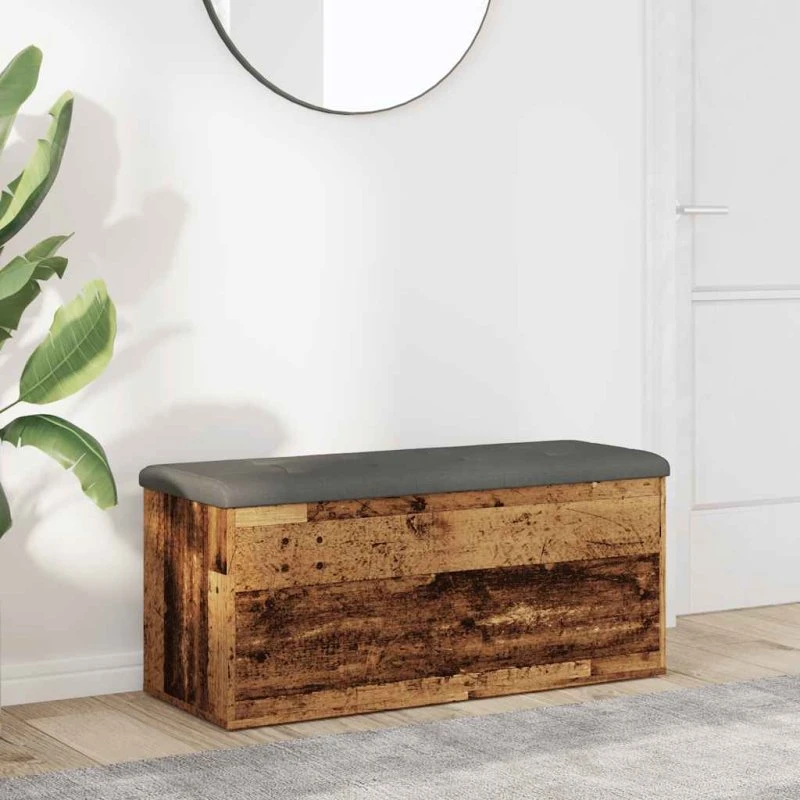 vidaXL Opbevaringsbænk 102x42x45 cm antikt træ