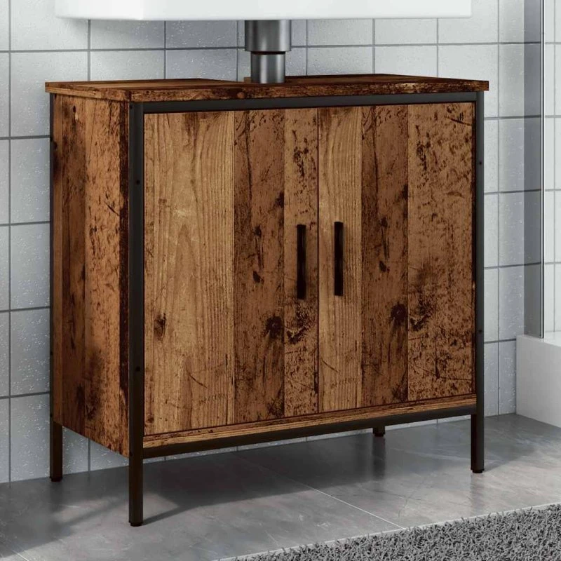 vidaXL Vaskeskab 60x30x60 cm Konstrueret Træ Gammelt Trælook