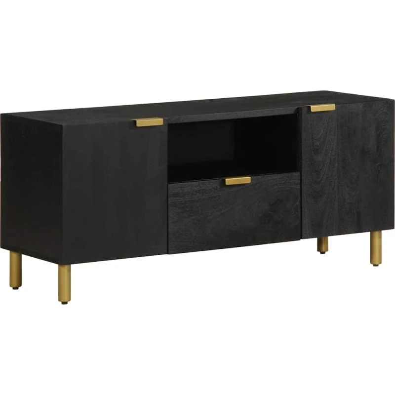 vidaXL tv-bord 105x33x46 cm sort konstrueret træ