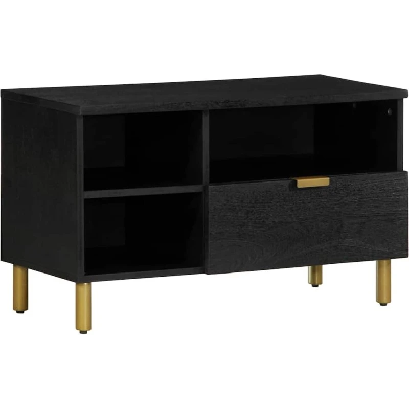 vidaXL tv-bord 80x33x46 cm konstrueret træ sort