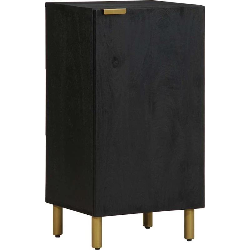 vidaXL Kommode 90x34x80 cm konstrueret træ sort