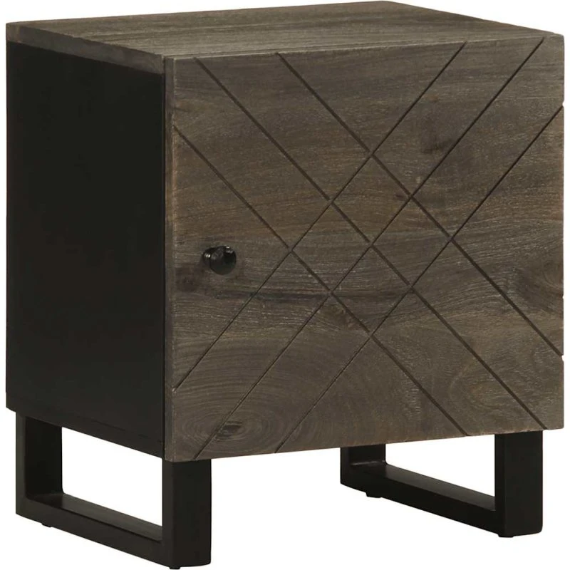 vidaXL sengebord 40x33x46 cm massivt mangotræ sort
