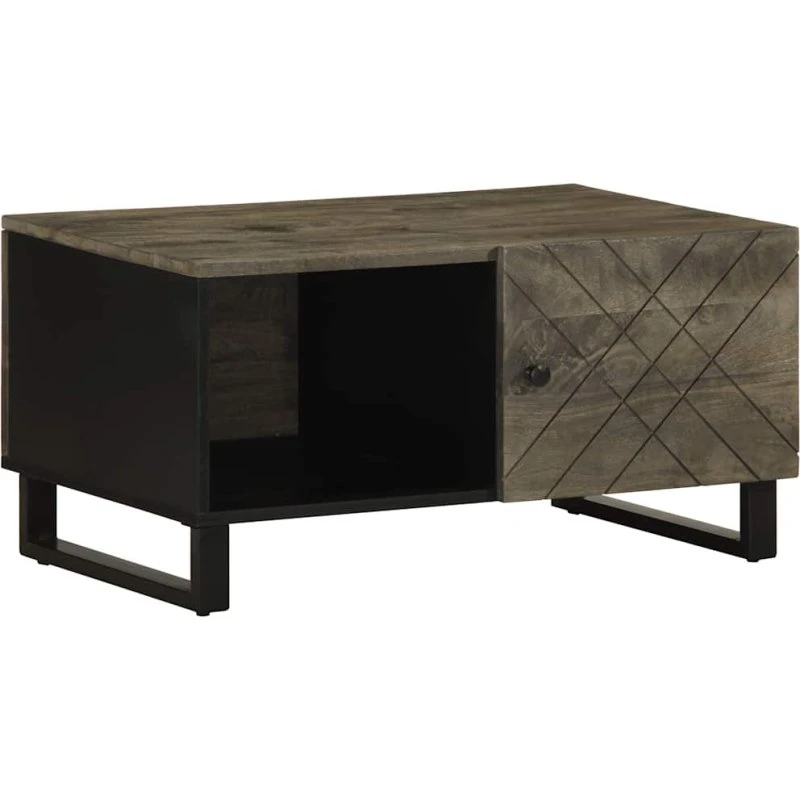 vidaXL sofabord 80x50x40 cm massivt mangotræ sort