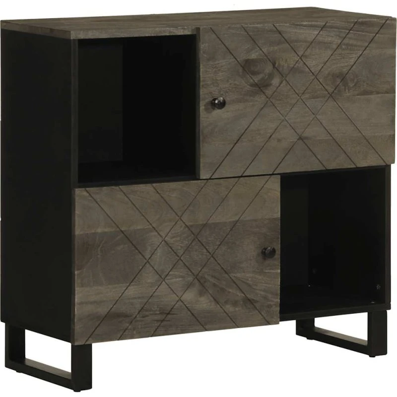 vidaXL Skænk 80x33x75 cm massivt mangotræ sort