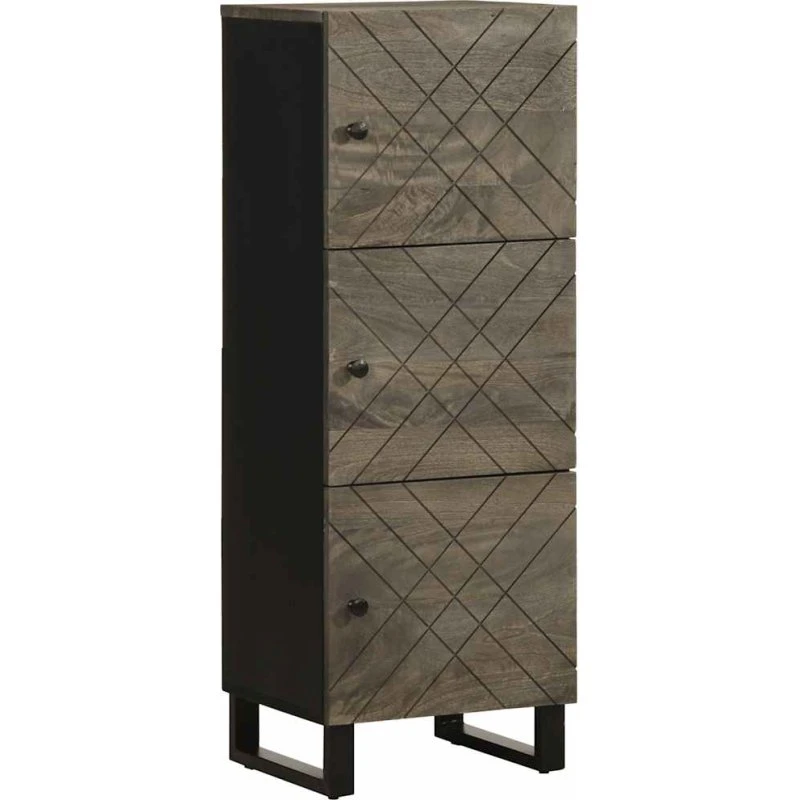 vidaXL Skab 40x33x110 cm i Massivt Mangotræ, Sort