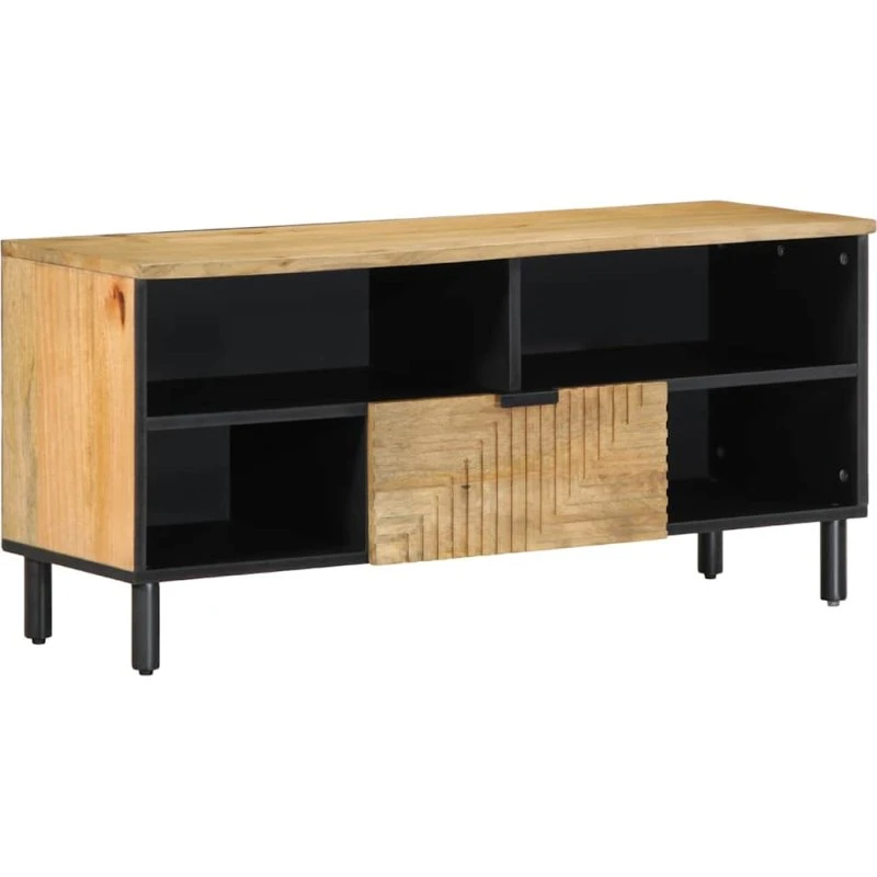 vidaXL tv-bord 100x33x46 cm massivt mangotræ brun
