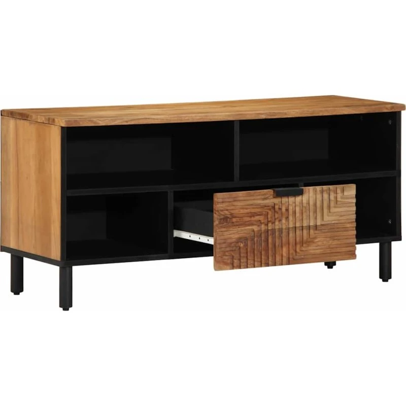 vidaXL TV-skab i massivt akacietræ 100 x 33,5 x 46 cm brun
