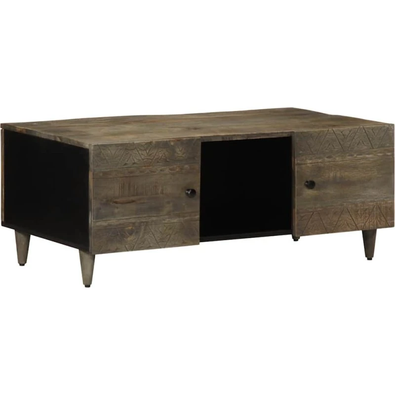 vidaXL sofabord 100x54x40 cm massivt mangotræ lysegrå