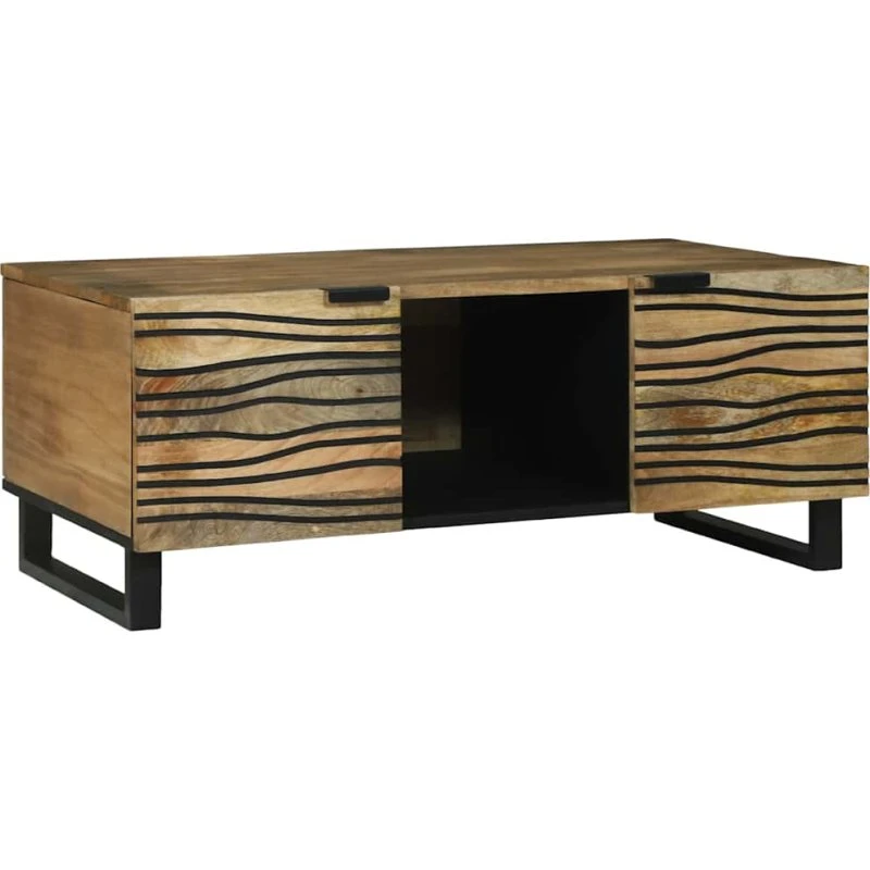 vidaXL Sofabord Brun og Sort 100 x 54 x 40 cm i Massivt Akacietræ