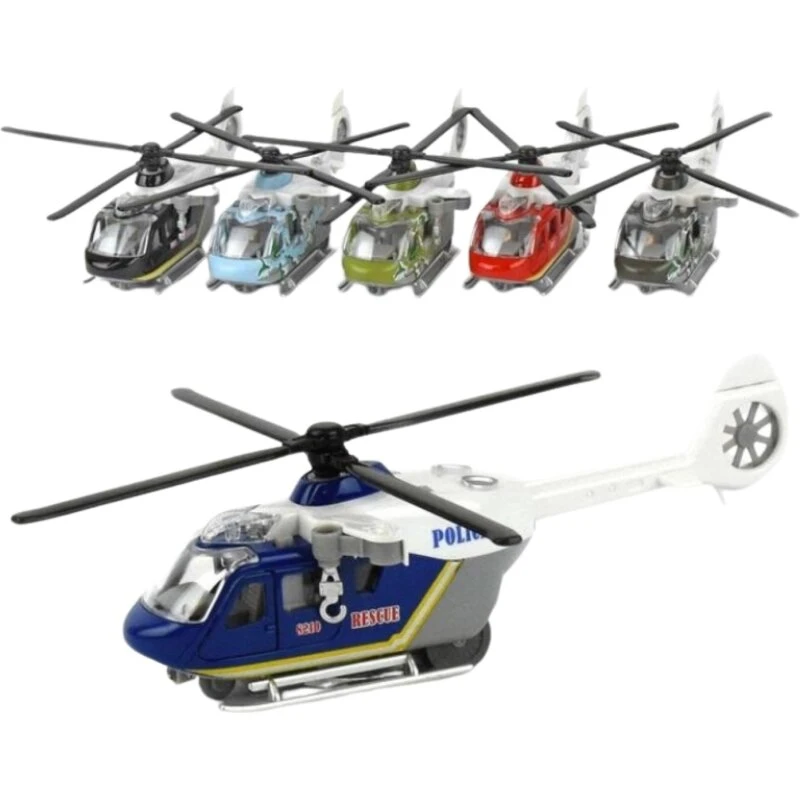 Generisk helikopter m/friktion, lyd & lys – 23 cm
