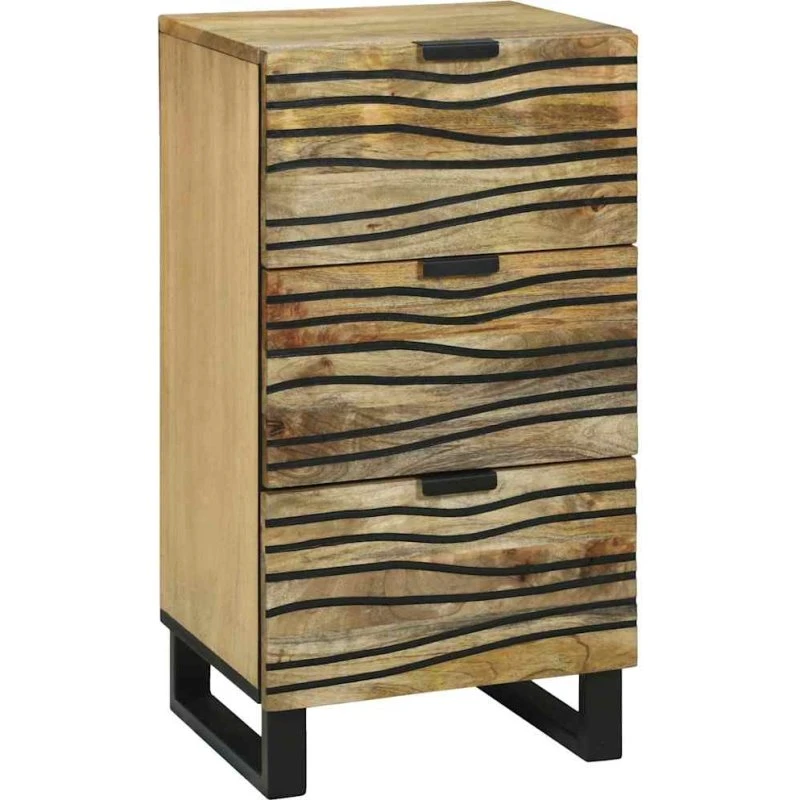 vidaXL Sideboard med skuffe Brun 40 x 33 x 75 cm i massivt mangotræ