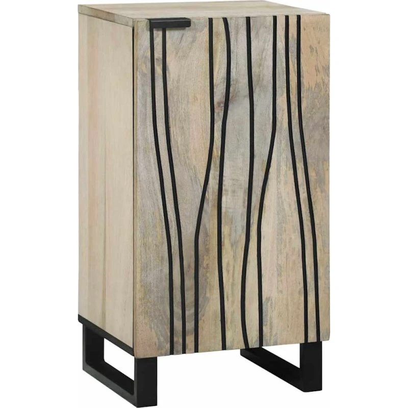 vidaXL Sideboard Hvid 40x33x75 cm Massivt Mangotræ