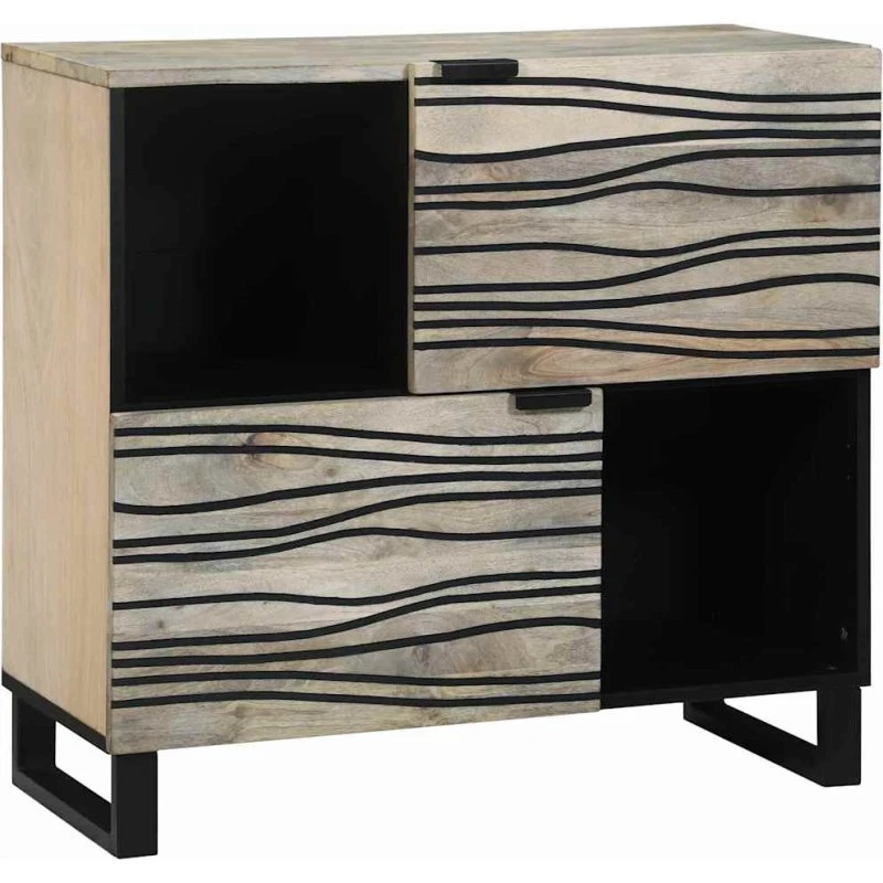 vidaXL Sideboard Hvid 80 x 33 x 75 cm Massivt Mangotræ