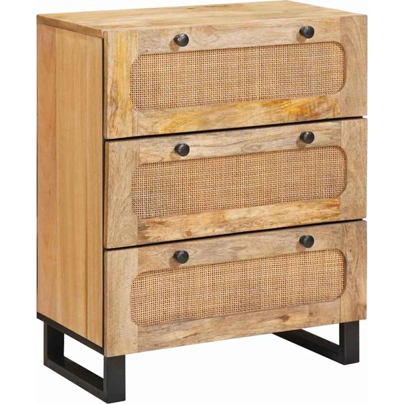 vidaXL Sideboard Brun 60 x 33 x 75 cm Massivt Mangotræ