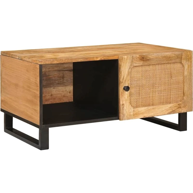 vidaXL Sofabord Naturfarvet 80 x 50 x 40 cm Massivt Mangotræ