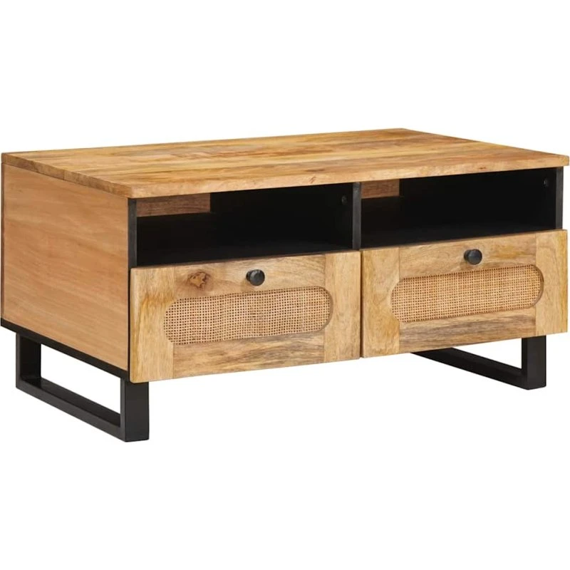 vidaXL Sofabord Artisan Egetræ 80x54x40 cm