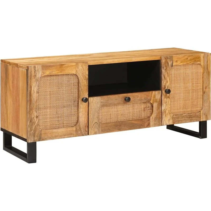 vidaXL TV-skab med skuffe Brun 105x33x46 cm, massivt mangotræ