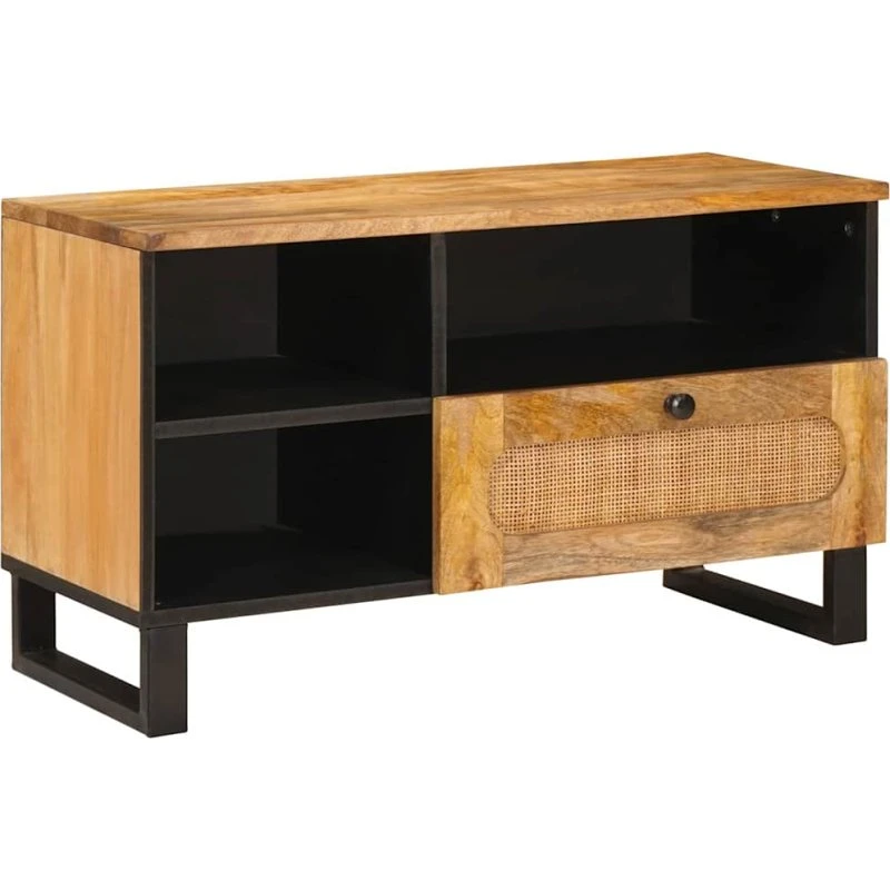 vidaXL TV-skab med skuffe Brun 80 x 33 x 46 cm, massivt mangotræ
