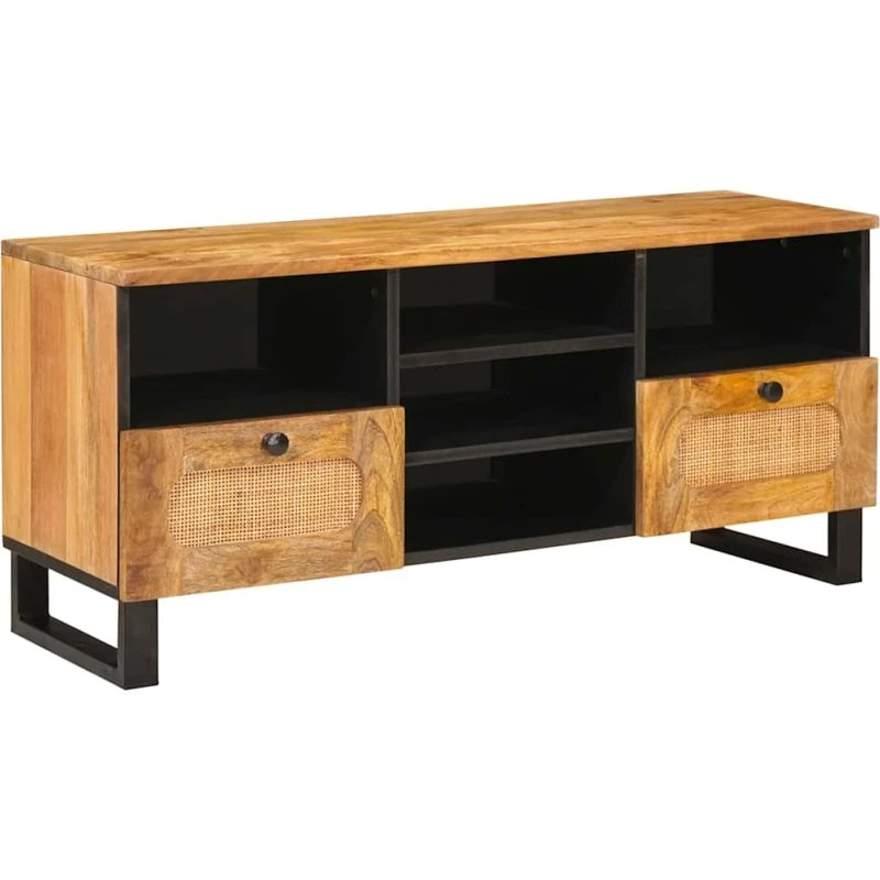 vidaXL TV-skab med skuffe Brun 100 x 33 x 46 cm massivt mangotræ