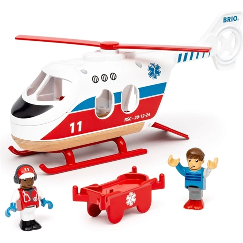 BRIO Redningshelikopter med pilot og båre