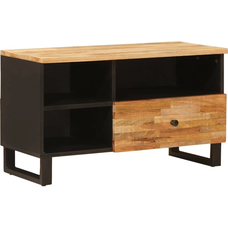 vidaXL TV-skab med skuffe Brun 80 x 33 x 46 cm, massivt mangotræ