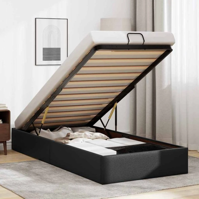 vidaXL Osmannisk Sengeramme 80x200 cm Kunstlæder Sort