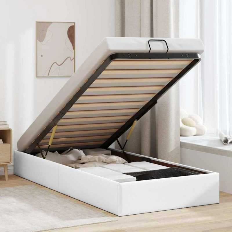 vidaXL Osmannisk sengeramme 80x200 cm kunstlæder hvid