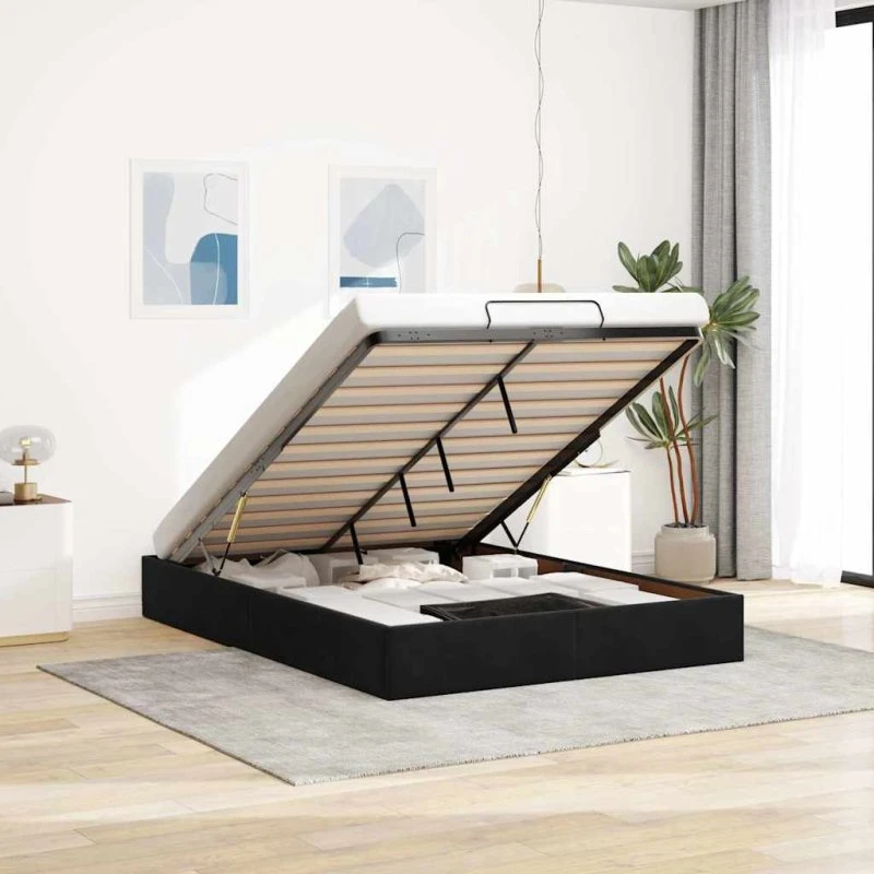vidaXL Osmannisk Sengeramme 140x200 cm Fløjl Sort