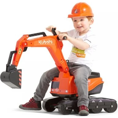 Falk Toys Kubota KX080-4α2 legegravemaskine inkl. hjelm