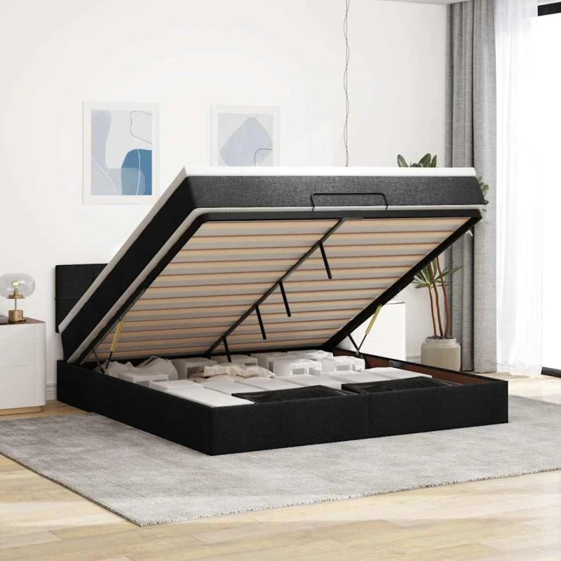 vidaXL Osmannisk Sengeramme med Madras 160x200 cm Sort