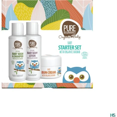 Pure Beginnings Økologisk Baby Gaveæske med Wash, Lotion & Bum Cream
