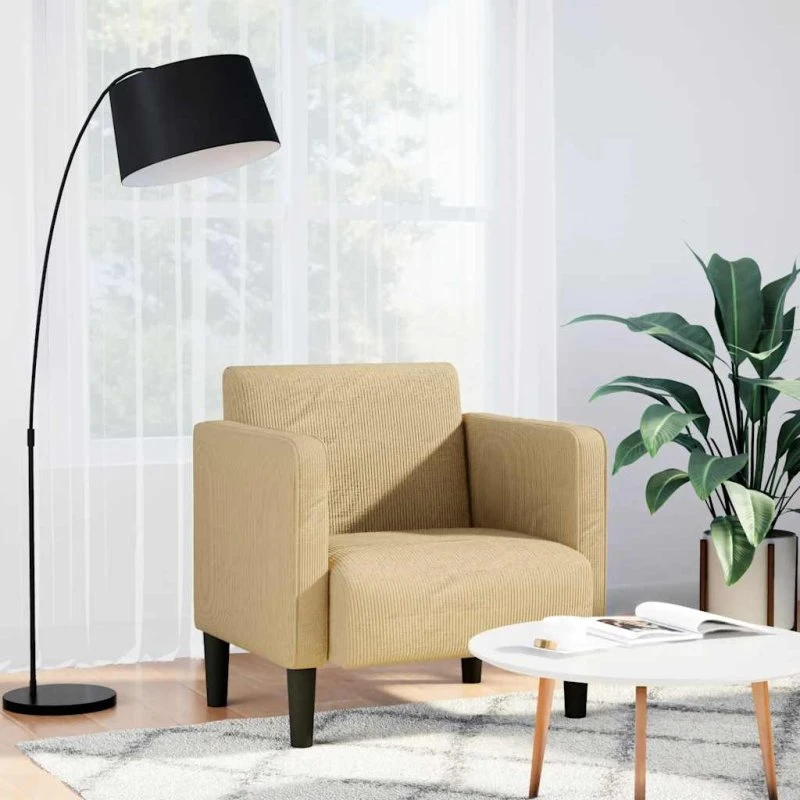 vidaXL Sofastol med Armlæn 54 cm Fløjlsstof Grågrøn