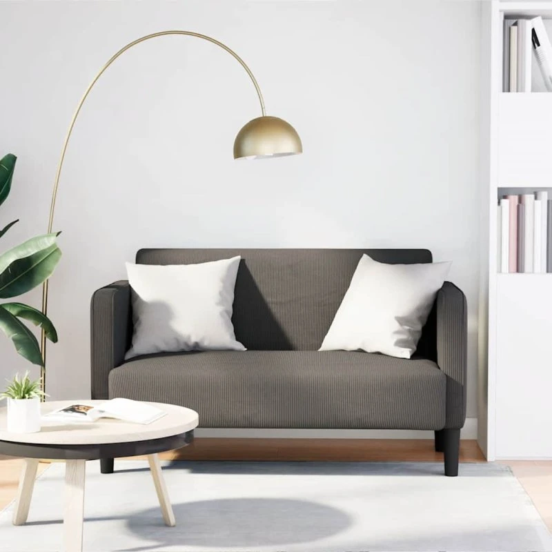 vidaXL Elskovssofa 109 cm fløjlsstof lysegrå