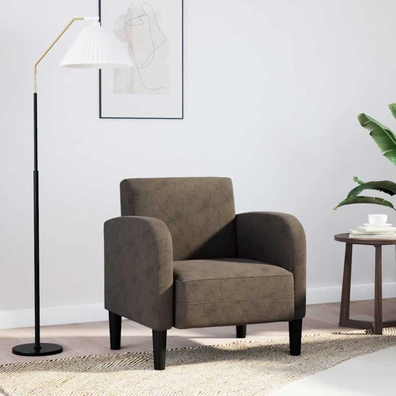 vidaXL Sofastol med armlæn 54 cm mørkegrå kunstlæder