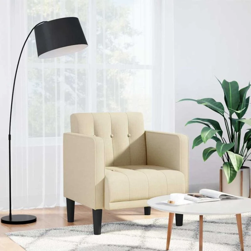 vidaXL Sofastol med armlæn 53 cm, cremefarvet