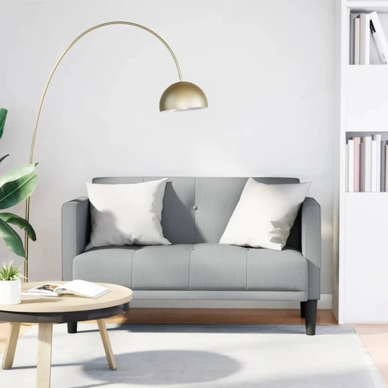 vidaXL Elskovssofa 111 cm stof lysegrå